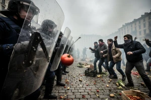 Grčki poljoprivrednici jure policiju!