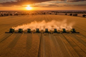 Kako izgleda žetva pšenice s 20 John Deere kombajna?